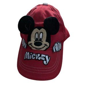 Disney Youth Mickey Mouse Ears Velcro Back Cap Red 3D Pop Up Minnie
